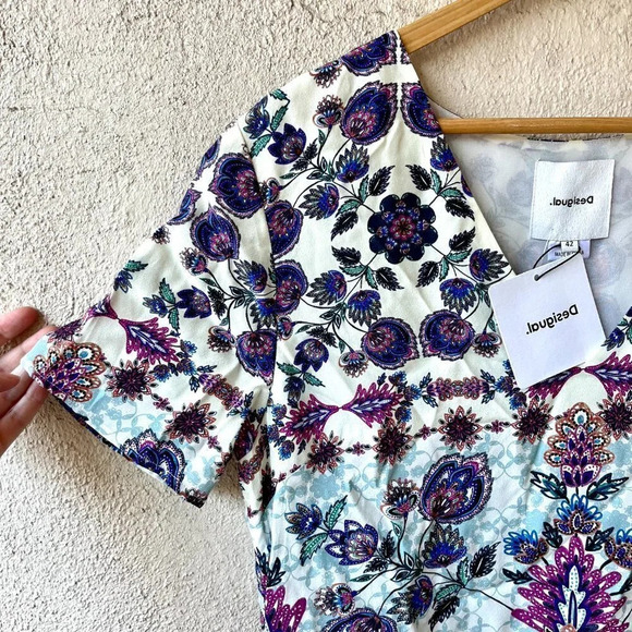 NWT Desigual Boho Floral Shift Dress 42 / XL - Picture 6 of 11